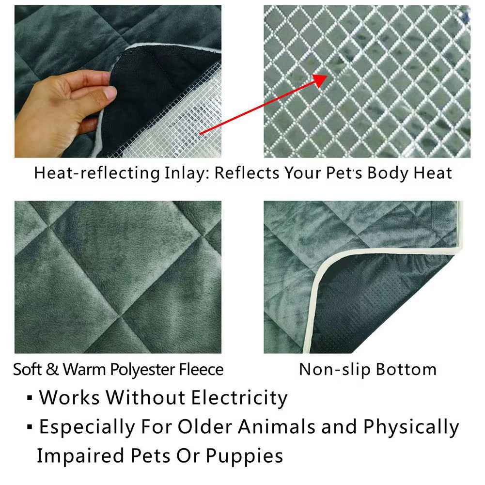 Self-Heating Dog Pad in Winter No Electric Cat Heating Warm Mats Pet Sleeping and Playing Blankets Machine Washable Soft Mat